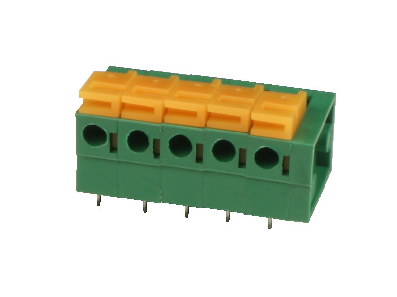 ZHONGYI - Bloco Terminais Reto para PCB, Rápido, 5 Vias, 5.08mm, 15A, Verde - HQ142R-5.08-5P