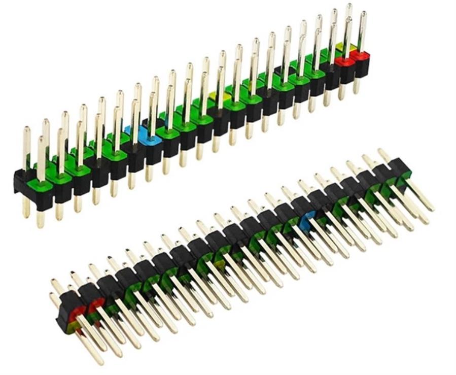 Régua de Pinos 2,54 mm macho reto longo preta - 40 contatos - GPIO Raspberry-PI
