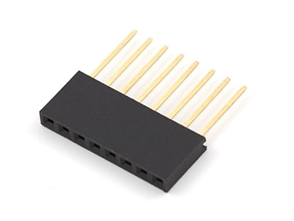 2.54 mm Pitch - Straight Female Header Strip - 8 Pins - long