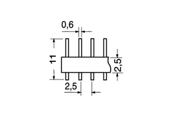 2.54 mm Pitch - Straight Male Header Strip - 40 Pins