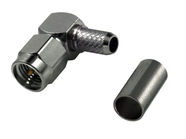 Right Angle Cable-Mount SMA Male Crimp Connector for RG174