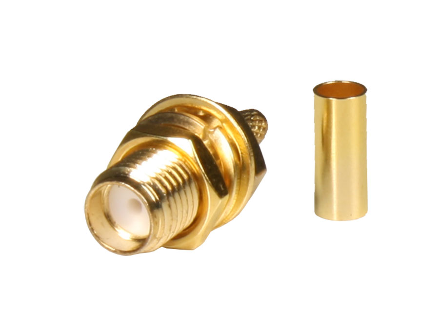 Straight Cable-Mount SMA Female Crimp Connector for RG174