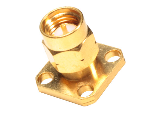 Straight Panel-Mount SMA Male Connector with Solder Contact