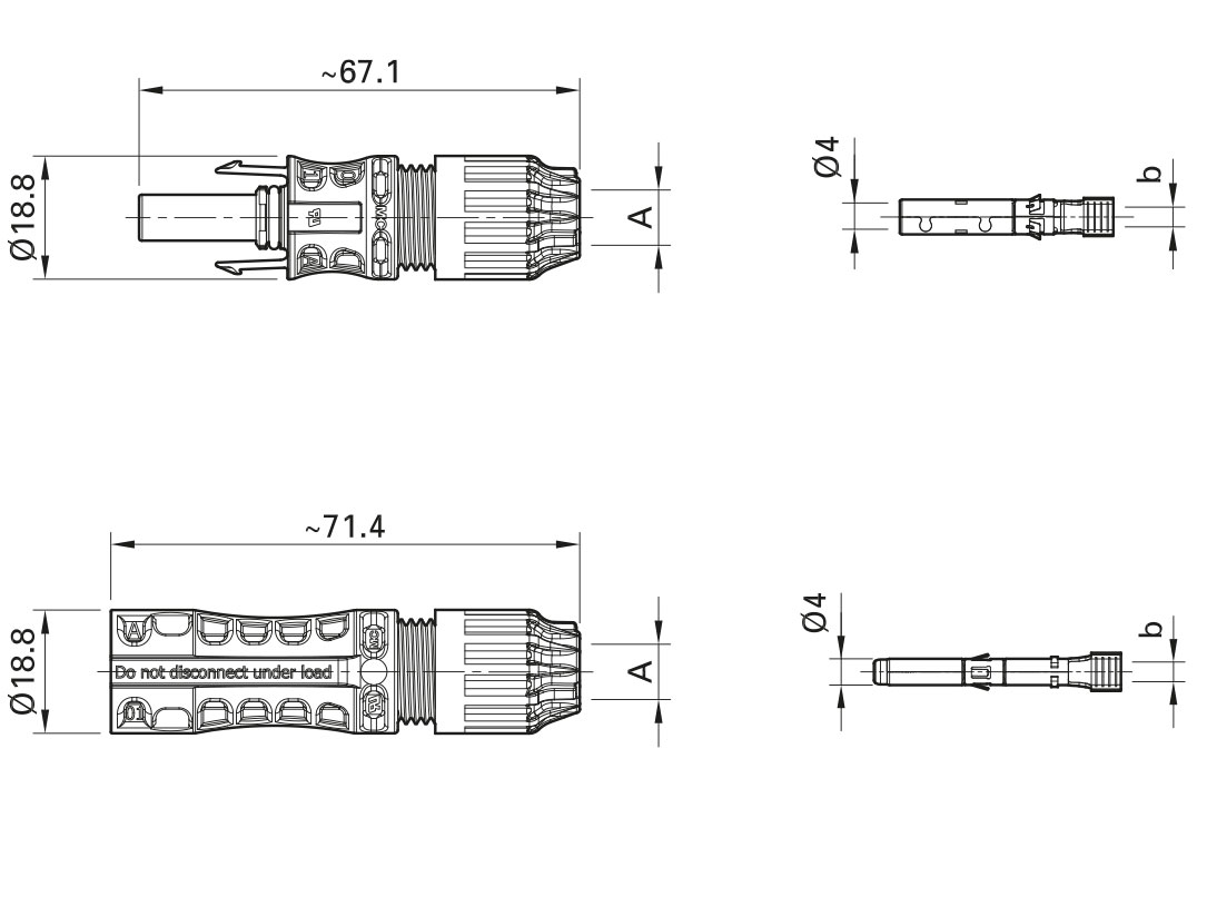 Stäubli PV-KBT4-EVO 2 / 6II-UR - Conetor MC4 Fêmea EVO2 - 1500V - 32.0088P0001-UR