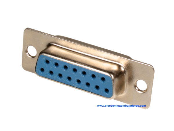 Ficha sub-D Fêmea - 15 Pinos Soldáveis