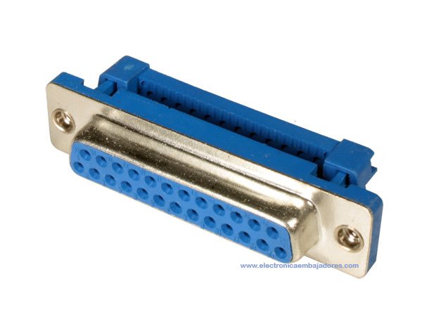 Connecteur sub-D Fiche pour Câble Plat Femelle à Sertir - 25 Pôles