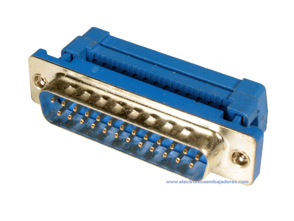 Connecteur sub-D Fiche pour Câble Plat Mâle à Sertir - 25 Pôles