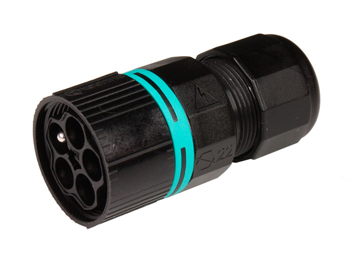 Techno THB.387.A5A - IP68-IP69K Waterproof Junction Connector - Male 5 Poles