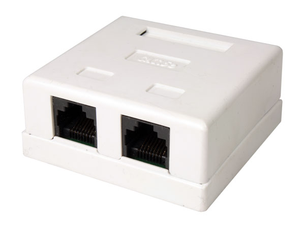 Surface Mount for 2 Modular Connectors 8P8C (RJ45)