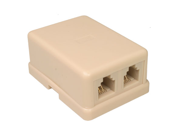 Base de Superfície para 2 Fichas Modular 6P4C (RJ12)
