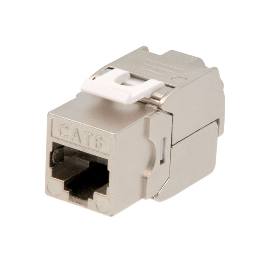 Conector RJ45 Hembra Cat6 Apantallado para Encastre y Conexión sin Herramientas, Tipo Keystone 8P8C
