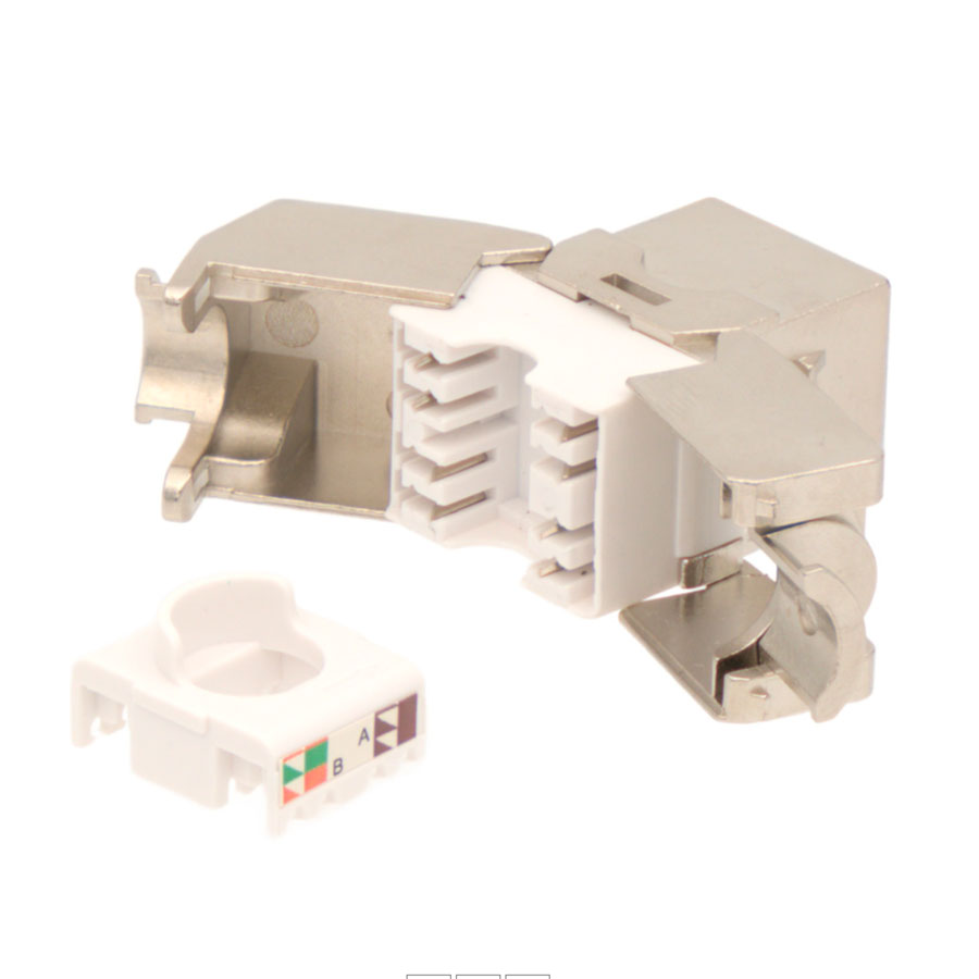 Shielded RJ45 Female Cat6 Connector for Panel Mount and Tool-Free ...