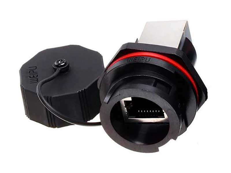 WEIPU RJ45F71 - Embase Connecteur Modulaire Panneau Femelle 8P8C Etanche - RJ45 Etanche