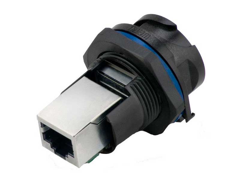 WEIPU RJ45F71 - Embase Connecteur Modulaire Panneau Femelle 8P8C Etanche - RJ45 Etanche