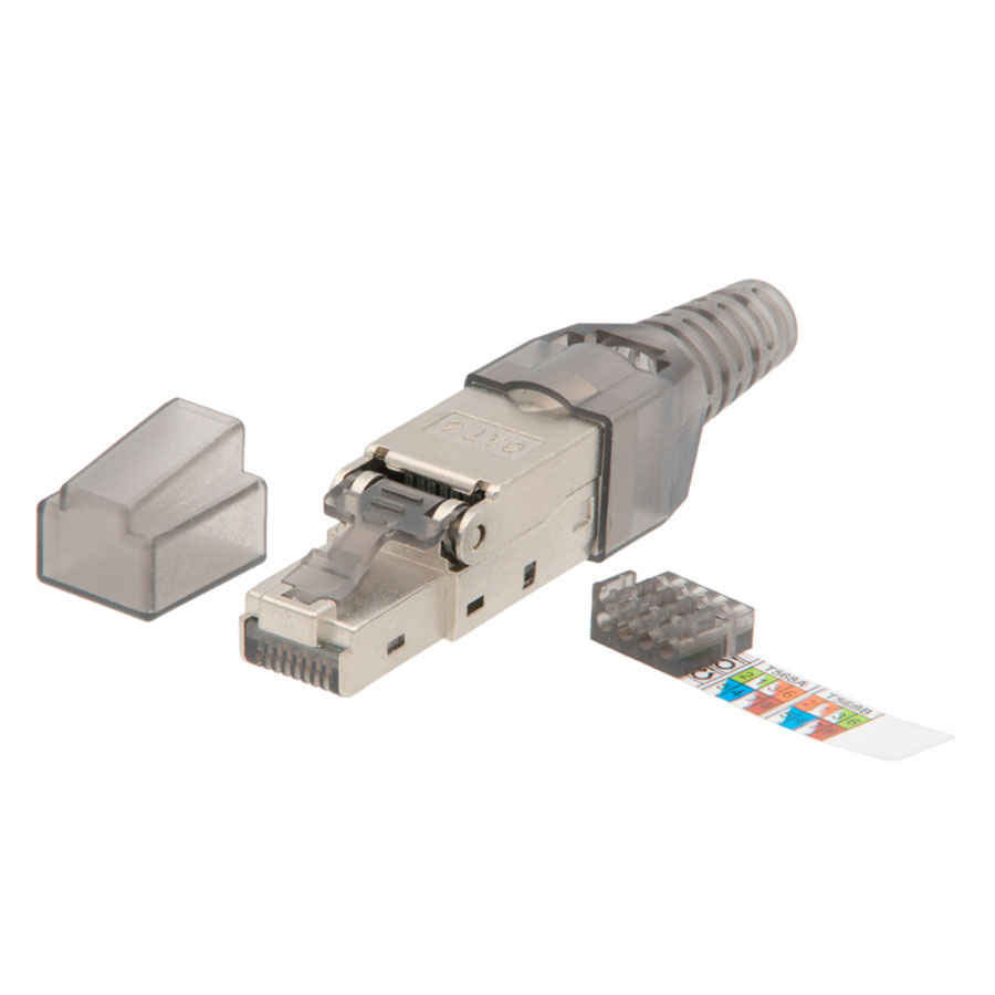 Connecteur Ethernet Aérien Mâle RJ45 8P8C Métallique Cat. 6 Sans Outils