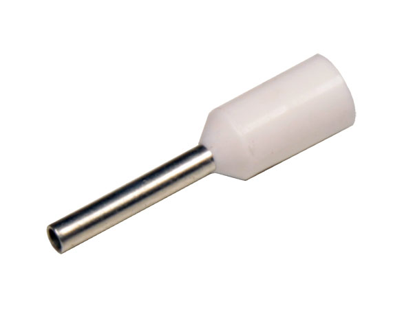 JST TT-50 - Puntera Hueca Aislada Blanca 0,5 mm² L=8 mm - 100 Unidades