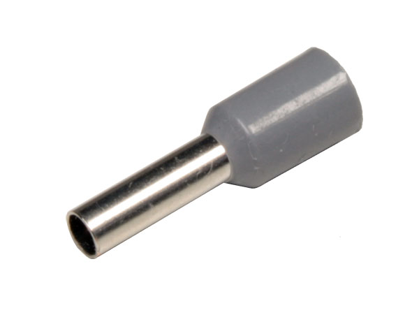 JST TT250 - Puntera Hueca Aislada Gris 2,5 mm² L=8 mm - 100 Unidades