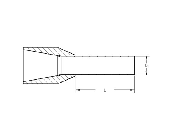 JST TT250 - Puntera Hueca Aislada Gris 2,5 mm² L=8 mm - 100 Unidades