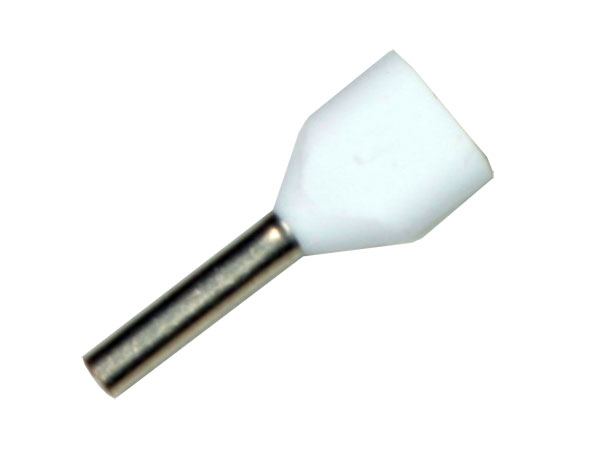 JST TT-205 - Ponta Oca Isolada Branca Dupla 0,5 mm² L=8mm - 100 Unidades