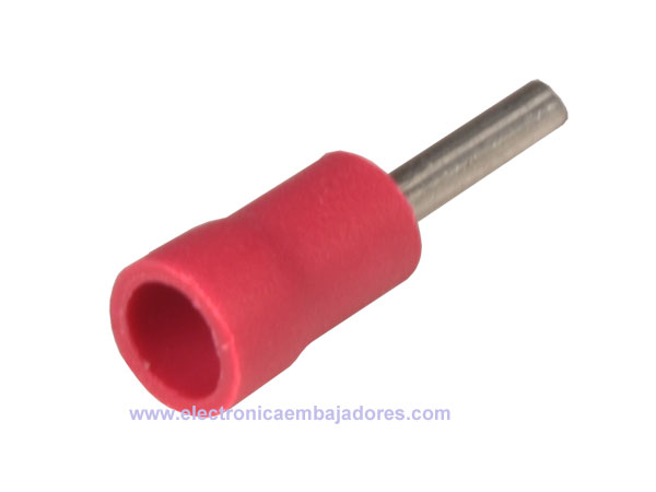 JST FVWSPC-1.25F-10 (15229) - Ponta Redonda Isolada Vermelha 1,5 mm² L=19mm - 25 Unidades - 15229