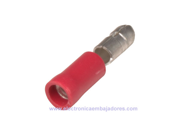JST FVDGM1.25-5 - Terminal Cilíndrico Macho Aislado 1,5 mm² 4 mm - 25 Unidades - 15104E