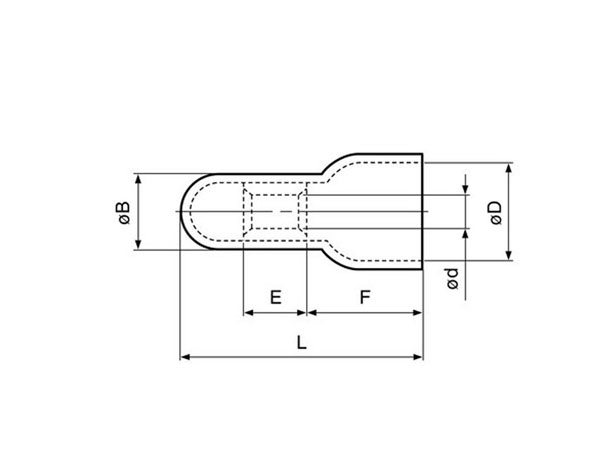 Terminação de Isolamento Nylon 1,75 mm² - 100 Unidades - CE1 - CE1