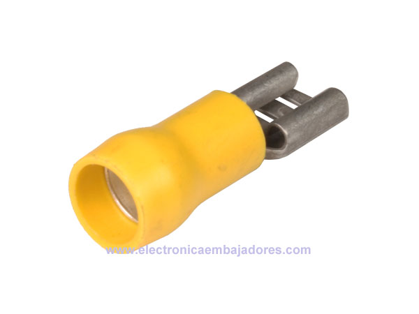 FFVDD5.5-250A - Terminal Faston Fêmea 6 mm² 6,3mm - 100 Unidades - FFVDD5.5-250A (46107E) - 46107E
