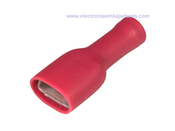 FLVDDF1.25-250A - Terminal Faston Fêmea Isolado completo 1,5 mm² 6,3mm - 100 Unidades - FLVDDF1.25-250A (15227) - 15227