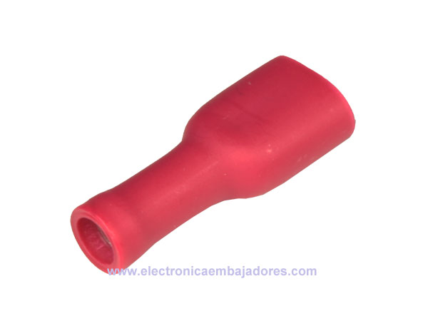 FLVDDF1.25-250A - Terminal Faston Fêmea Isolado completo 1,5 mm² 6,3mm - 25 Unidades - FLVDDF1.25-250A (15227) - 15227