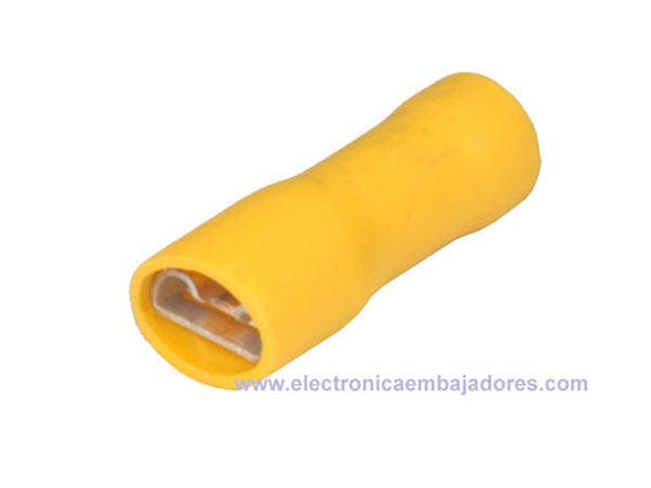 LVDDF5.5-250A - Terminal Faston Hembra Aislado Completo 6 mm² 6,3 mm - 25 Unidades - 46207