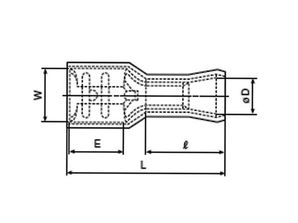 FLVDDF2-187A-8 - Female Fully Insulated Faston Terminal 2.5 mm² 4.8 mm - 25 Units - 25335