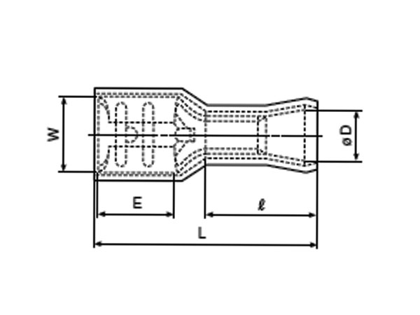 FFVDD5.5-250A - Terminal Faston Hembra 6 mm² 6,3 mm - 25 Unidades - 46107E