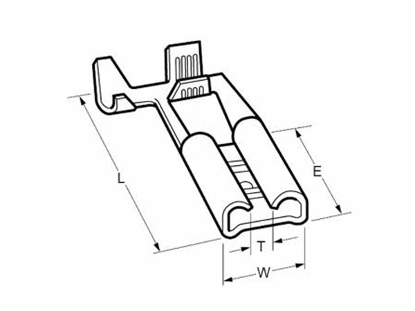 JST BFO-2.5-250N NB - Cosse Faston 6,3 mm Coudé Femelle Laiton - 100 Unités