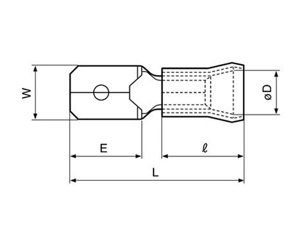 FVDM5.5-250 - Cosse Faston Mâle 6 mm² 6,3 mm - 25 Unités - 46117E