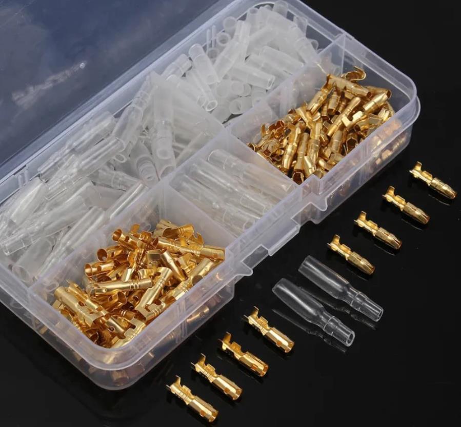 Kit Bullet Terminal 3,5 mm Mâle/Femelle + Couvercle + Isolation - 120 Unités/Boîte