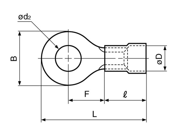 FVWS0.5-2 - Cosse Rond Isolé 0,5 mm² Ø2,2-5,2 mm - 100 Unités - 05122