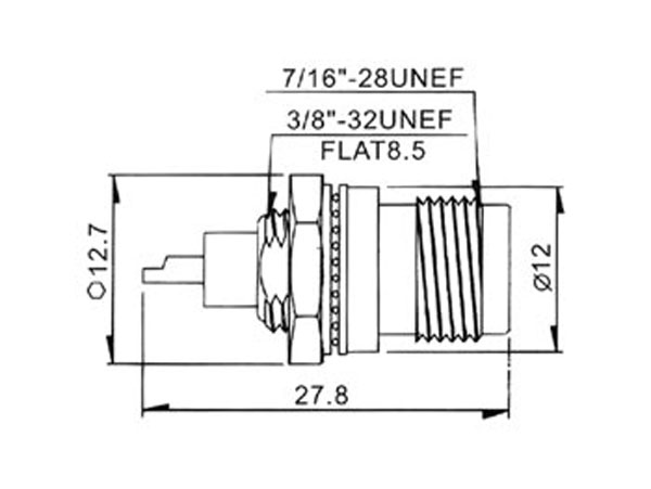 Connecteur TNC Chassis Femelle Droite à Souder - 1252