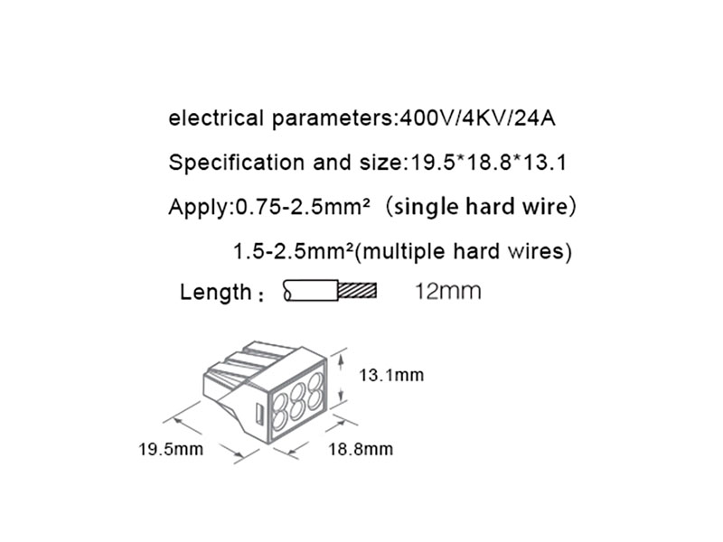 Splice connector 6 contacts up to 2.5 mm²