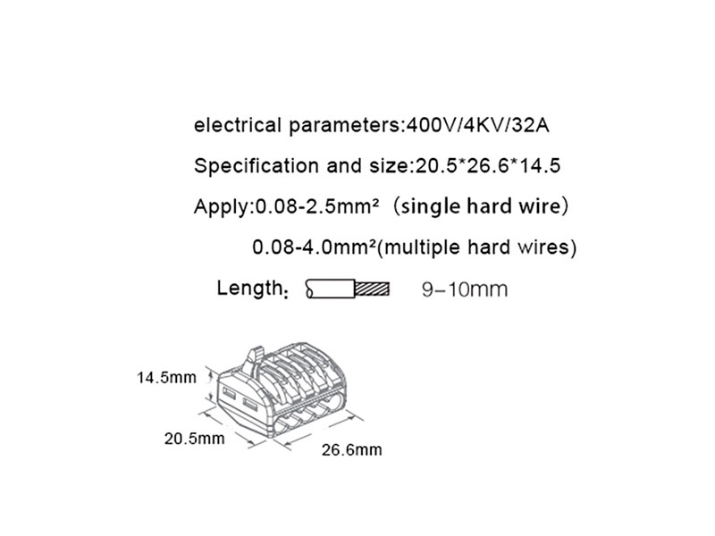 Connecteur D&aposépissure 5 Contacts - 0,08 .. 4 mm²