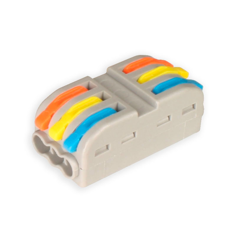 Conector de emenda de 6 contactos - 0,08 .. 4 mm² - 3 voies de 2 contacts