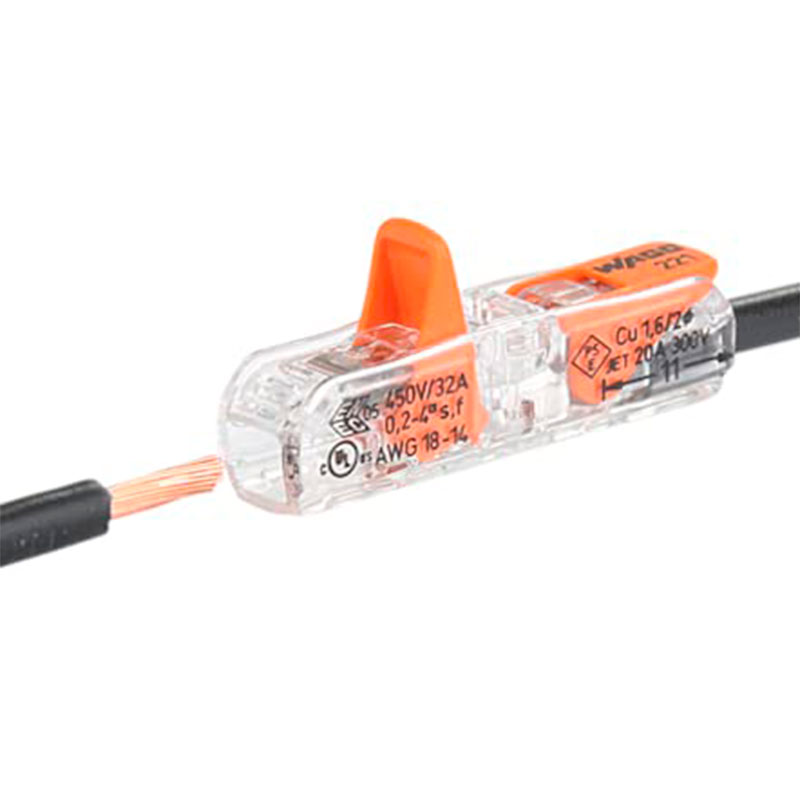 Wago 221-2411 - Conector de empalme en línea con palanca de 2 polos de hasta 4 mm²