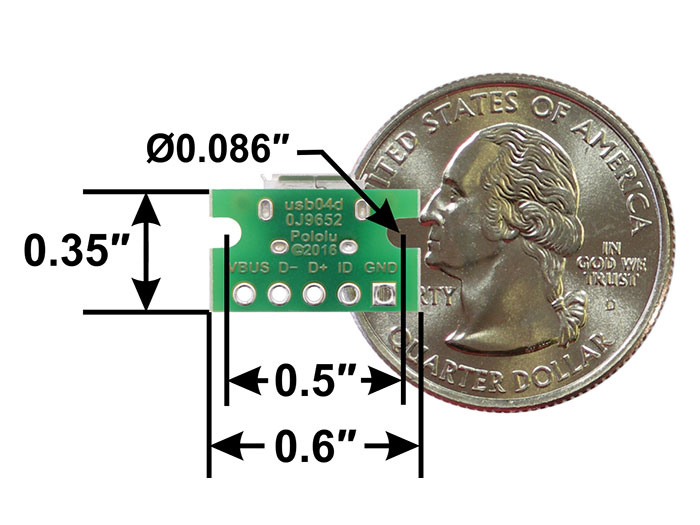 Connecteur micro-USB-A 5 Póles Femelle Breadboard