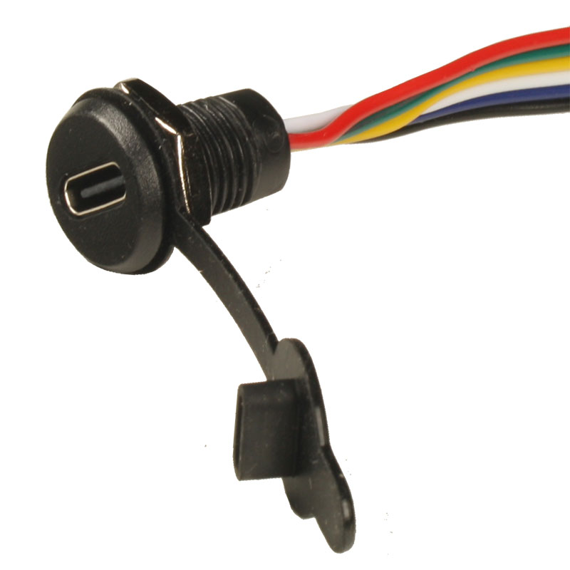 Conector USB-C 6P Hembra panel