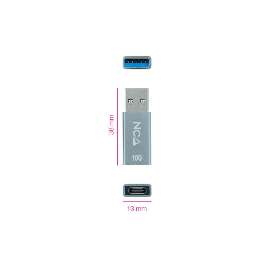 Nanocable 10.02.0013 - Adaptateur USB-C Femelle - USB-A Mâle 3.1 Gen 2