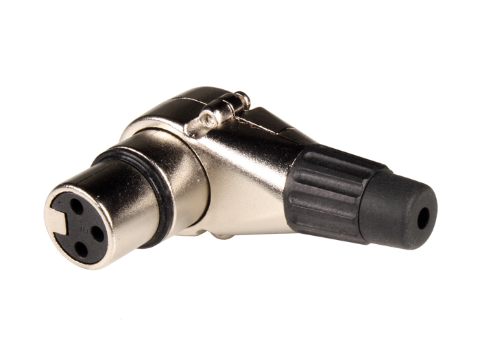 Ficha XLR Aérea Fêmea Cotovelo 3 Pinos