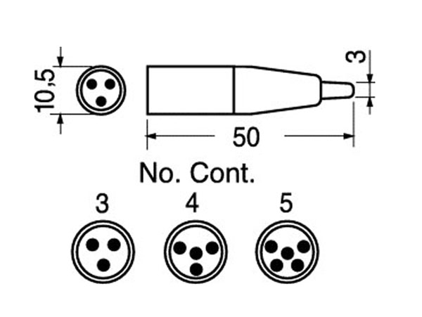 5 Pole Male Cable mini-XLR Connector - MXLR-5W