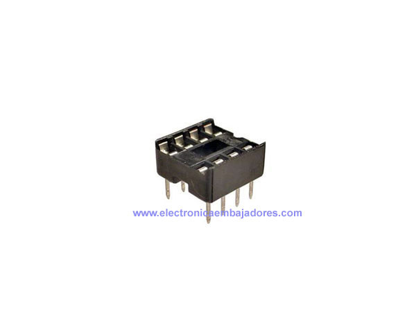DIL Socket Integrated Circuit - 8 Pins - Narrow - Flat Pins