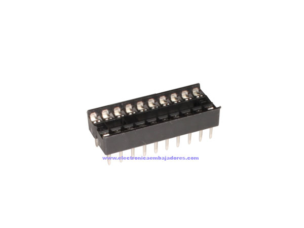 DIL Socket Integrated Circuit - 20 Pins - Narrow - Flat Pin