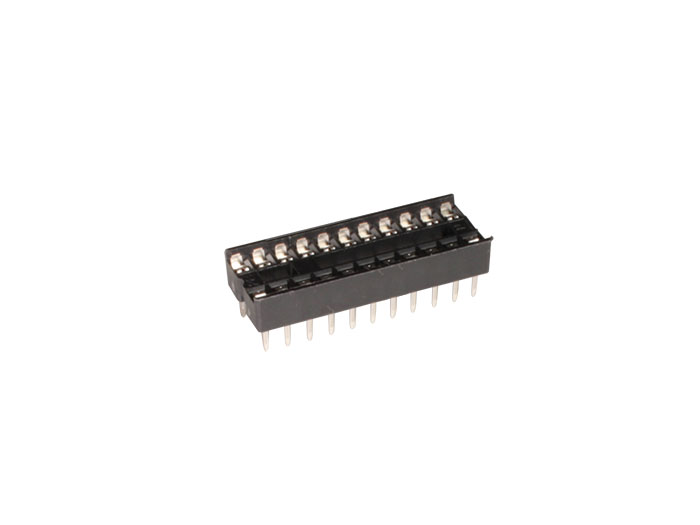 DIL Socket Integrated Circuit - 22 Pins - Narrow - Flat Pin