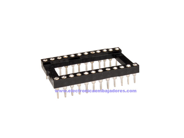 Soquete Circuito integrado DIL 24 Pinos Ancho 10 mm - Pin Torneado